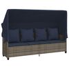 vidaXL Ligbed met luifel en kussens poly rattan&nbsp;grijs
