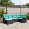 vidaXL 6-delige Loungeset met kussens poly rattan bruin