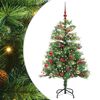 vidaXL Kunstkerstboom met LED -striplichten Groen 150 cm PVC en Metaal