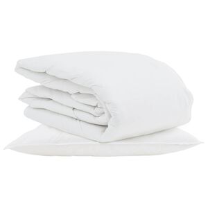 vidaXL Zomer Dekbed met kussen 2 pcs Wit Donsveertjes