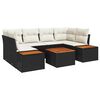 vidaXL Tuinbankenset met kussen 6 pcs Zwart Poly riet
