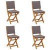 vidaXL Bistrostoelen voor buiten 4 st Donkergrijs Massief Acaciahout