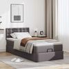 vidaXL Ottoman bed met matrassen en LED's 100x200cm kunstleer grijs