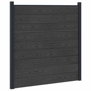 vidaXL Hekpaneel WPC en Aluminium Zwart