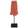 vidaXL Parasol dubbel dak met LED 449x265 cm terracottakleurig