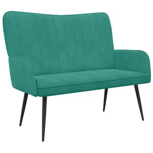 vidaXL 2-Zits Sofa Turquoise 115 x 61 x 87 cm fluweel