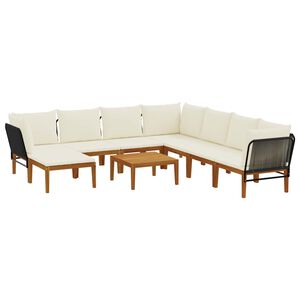 vidaXL 9 st Massief acaciahout & touw Naturel