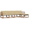 vidaXL Buiten bankenset met kussen 5 pcs Natuurlijk en Beige
