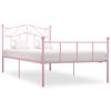 vidaXL Bedframe metaal roze 90x200 cm