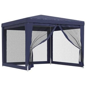vidaXL Partytent met 4 mesh zijwanden 3x3 m HDPE blauw