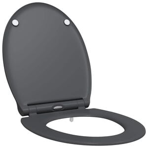 vidaXL Toiletzitting Antraciet 45,5 x 37,5 x 3,8 cm Duroplast