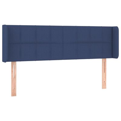 vidaXL Hoofdbord met randen 147x16x78/88 cm stof blauw