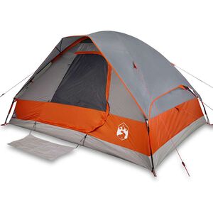 vidaXL Koepeltent 4-persoons waterdicht grijs en oranje