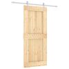 vidaXL Schuifdeur Natuurlijk en Wit 90 x 210 cm Massief Grenenhout