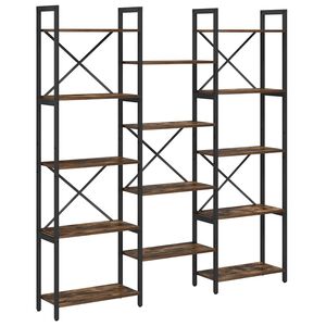 vidaXL Boekenkast 156 x 25 x 167 cm Bewerkt hout Gerookt eiken