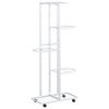 vidaXL Bloemenstandaard met wielen 5-laags 44x23x100 cm ijzer wit