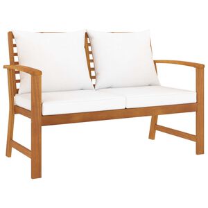 vidaXL Tuinbank 120 cm en cr&egrave;mekleurig kussen acaciahout