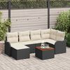 vidaXL Tuin Sofa Set 7 pcs Zwart en wit