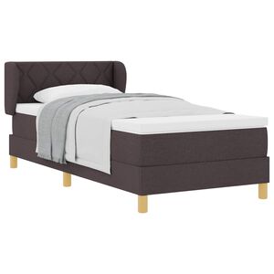 vidaXL Boxspringbed met matras Donkerbruin 90 x 200 cm Stof