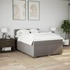 vidaXL Boxspring met matras stof taupe 160x200 cm