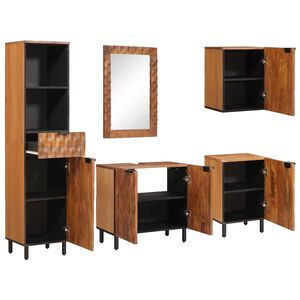 vidaXL Badkamer Sets 5 st Acacia Bruin Winish Massief Mango Hout