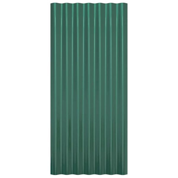 vidaXL Dakpanelen 36 st 80x36 cm gegalvaniseerd staal groen