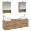vidaXL Badkamermeubelset 5 st Artisanaal eiken Bewerkt hout en glas