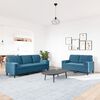 vidaXL 2-delige Loungeset met kussens en bolsters fluweel blauw