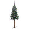 vidaXL Slanke Kerstboom Groen 150 cm PVC en massief dennenhout