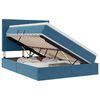 vidaXL Opbergbed met LED met matras Donkerblauw 140 x 200 cm Fluweel