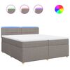 vidaXL Boxspring met matras stof taupe 200x200 cm