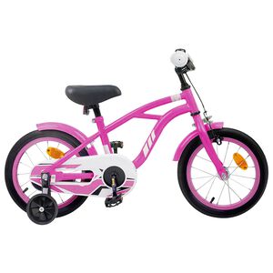 vidaXL Kinderfiets 16 Inch voor 4-6 jaar oud Donkerroze