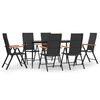 vidaXL 7-delige Tuinset poly rattan zwart en bruin