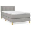 vidaXL Boxspring met matras stof lichtgrijs 80x200 cm
