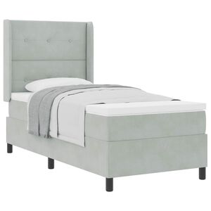 vidaXL Boxspringbed met hoofdeinde Lichtgrijs 80 x 200 cm Fluweel