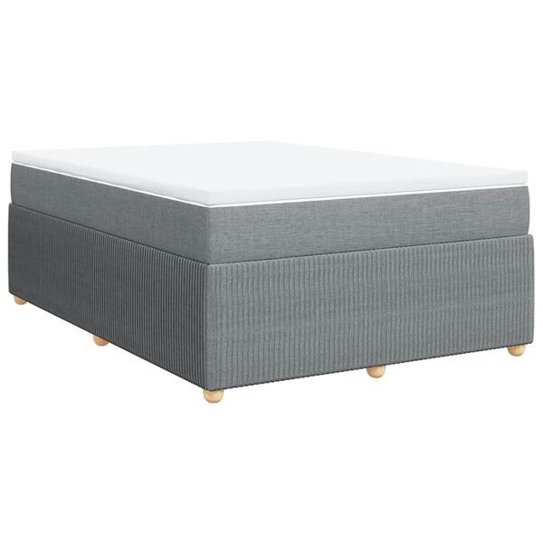 vidaXL Boxspring met matras stof lichtgrijs 140x190 cm