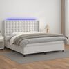 vidaXL Boxspring met matras en LED kunstleer wit 180x200 cm