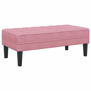 vidaXL Bank met kussen Roze 113 x 57 x 39 cm Fluweel