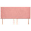 vidaXL Hoofdbord met randen 183x16x118/128 cm fluweel roze