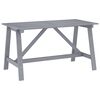 vidaXL Tuintafel 140x70x73,5 cm massief acaciahout grijs