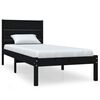 vidaXL Bedframe massief hout zwart 75x190 cm