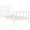 vidaXL Bedframe massief hout wit 75x190 cm