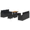 vidaXL Tuinbankenset 9 st Zwart poly rattan
