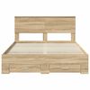 vidaXL Bedframe met hoofdeinde Sonoma Eiken 135 x 190 cm Bewerkt hout
