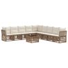 vidaXL Tuinbankenset 10 pcs Beige poly rattan
