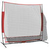 vidaXL Honkbalnet draagbaar 215x107x216 cm polyester zwart en rood