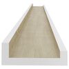 vidaXL Wandschappen 2 st 115x9x3 cm wit en sonoma eikenkleurig