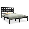 vidaXL Bedframe massief hout zwart 135x190 cm