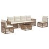 vidaXL Tuinbankenset 7 st Beige en Cr&egrave;me Wit poly rattan