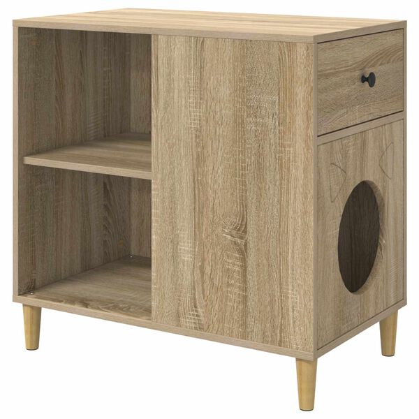 vidaXL Kattenhuis Sonoma 72 x 42,5 x 70 cm Bewerkt hout